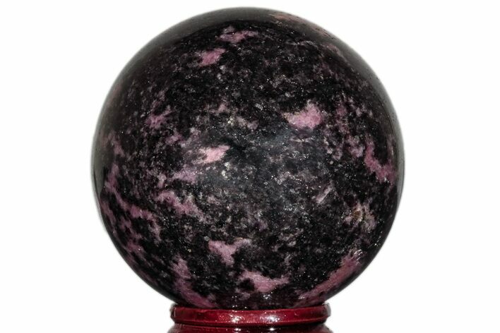 Polished Rhodonite with Manganese Oxide Sphere #218897